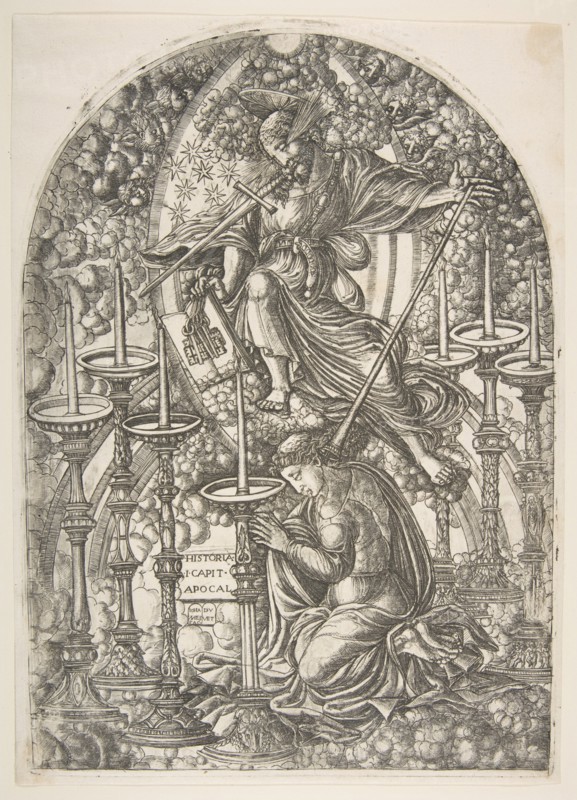 Saint John sees Seven Gold Candlesticks, from the Apocalypse.n.d. Creator: Jean Duvet.
