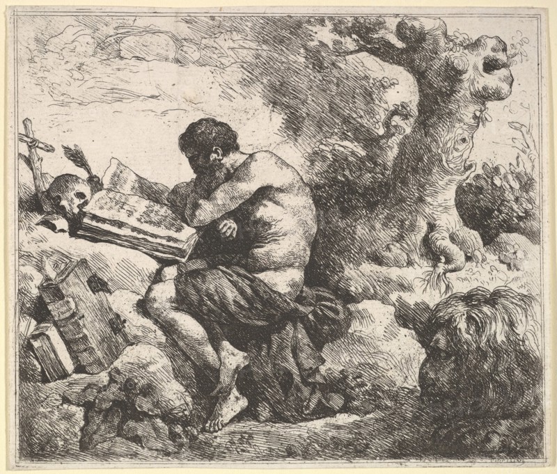 St. Jerome in a Landscape, 1762-63. Creator: Jean Jacques Lagrenee.
