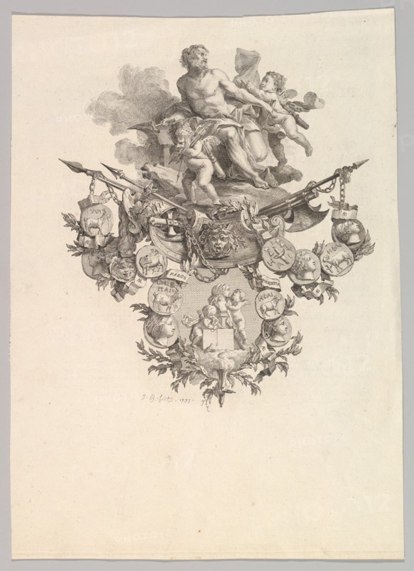 Vignette with Hephaestus and Putti, 1779. Creator: Jean Baptiste Marie Huet.