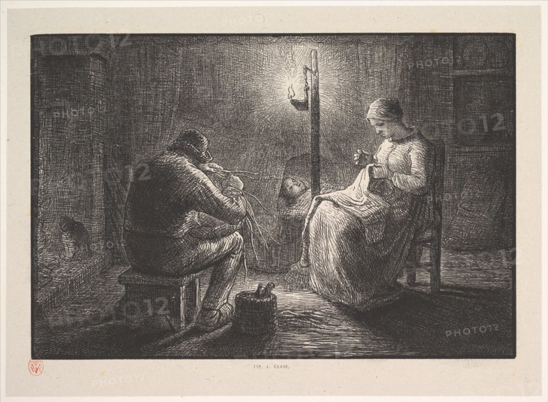 Night, from the series, Four Times of the Day, 1830-75. Creator: Jacques-Adrien Lavieille.