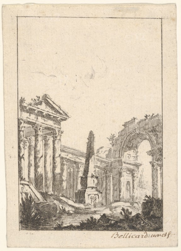 Architectural Capriccio, 1745-80. Creator: Jérôme Charles Bellicard.