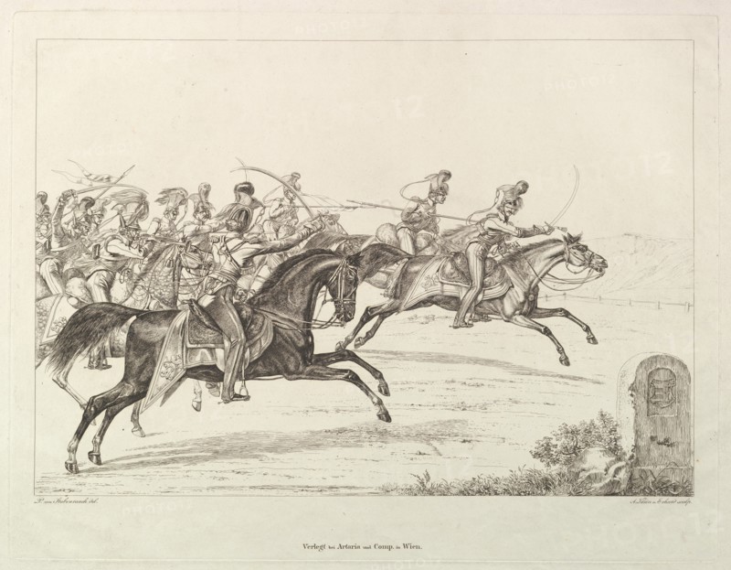 Austrian Lancers, early 19th century. Creator: Johann Christian Erhard.