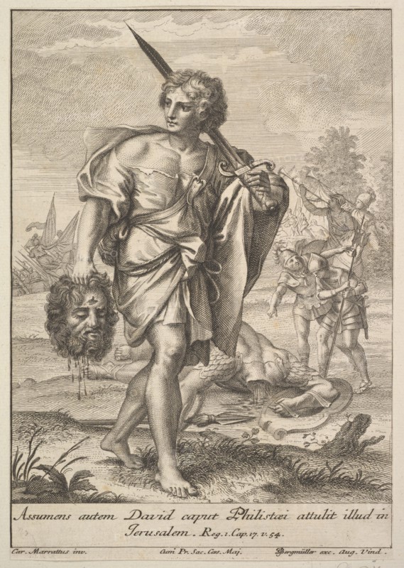 David with the Head of Goliath, 1705-62. Creator: Johann Georg Bergmuller.
