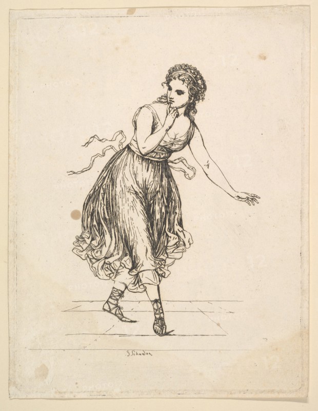 Woman Alone, from the series The Dancing Pair Vigano.n.d. Creator: Johann Gottfried Schadow.