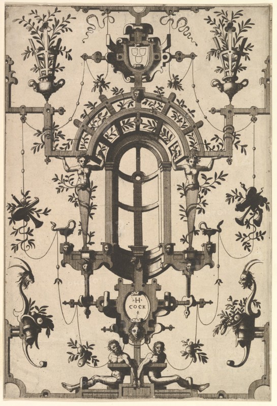 Modern Grotesque with Strapwork, 1554. Creator: Johannes van Doetecum I.