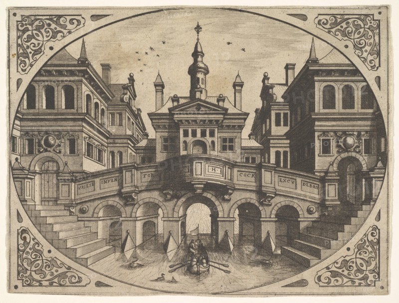 Plate from "Scenographiae...", 1560. Creator: Johannes van Doetecum I.