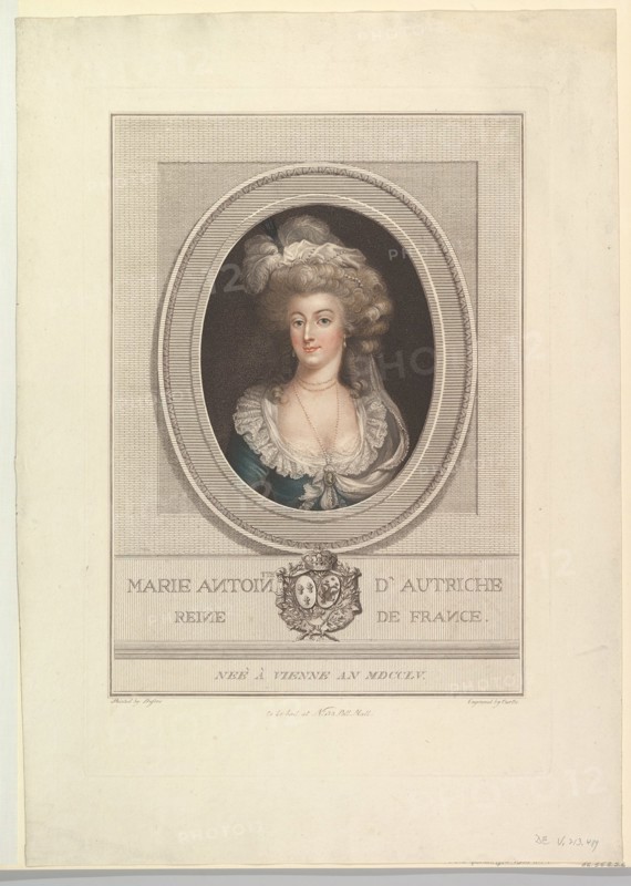 Portrait of Marie Antoinette, 1786-1800. Creator: John Curtis.