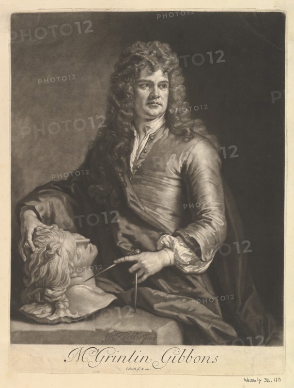 Portrait of Grinling Gibbons, 1690. Creator: John Smith.