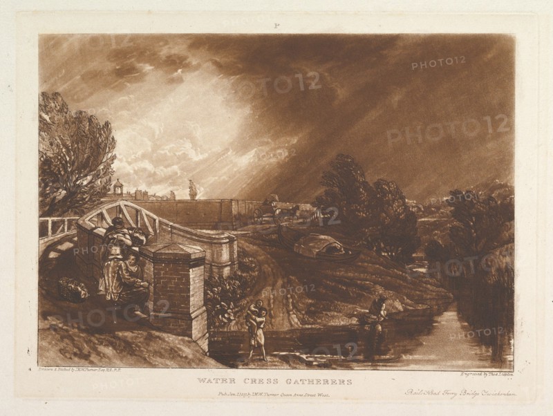 Water Cress Gatherers, Rails Head Ferry Bridge, Twickenham