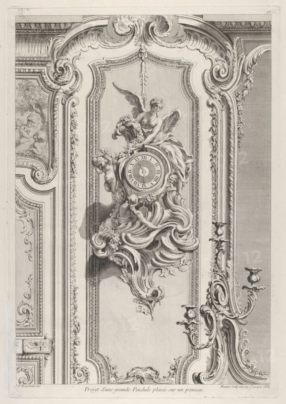 Projet d'une grande Pendule, from 'Oeuvre de Juste Aurele Meissonnier', ca. 1742-48. Creator: Juste-Aurele Meissonier.