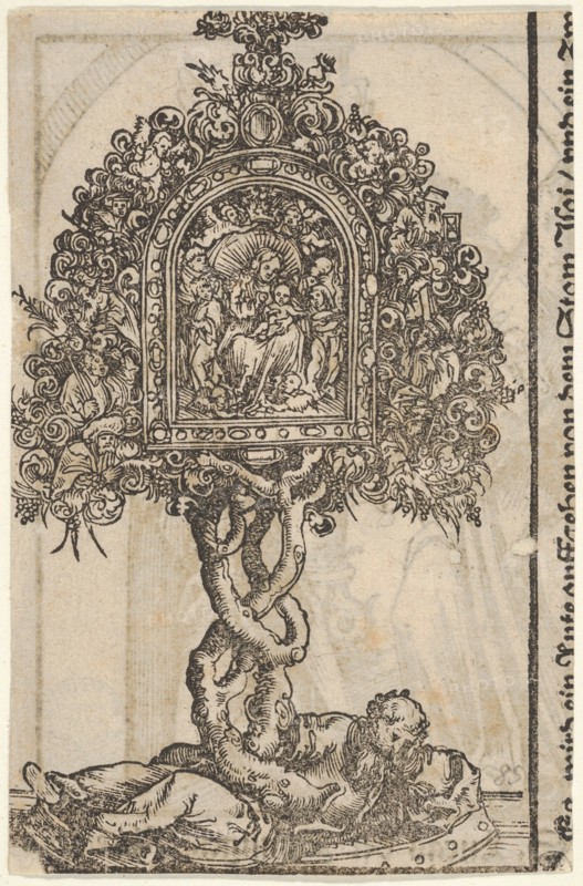 A Golden Reliquary with the Tree of Jesse, from the Large Series of Wittenberg Reliquaries, 1509. Creator: Lucas Cranach the Elder.