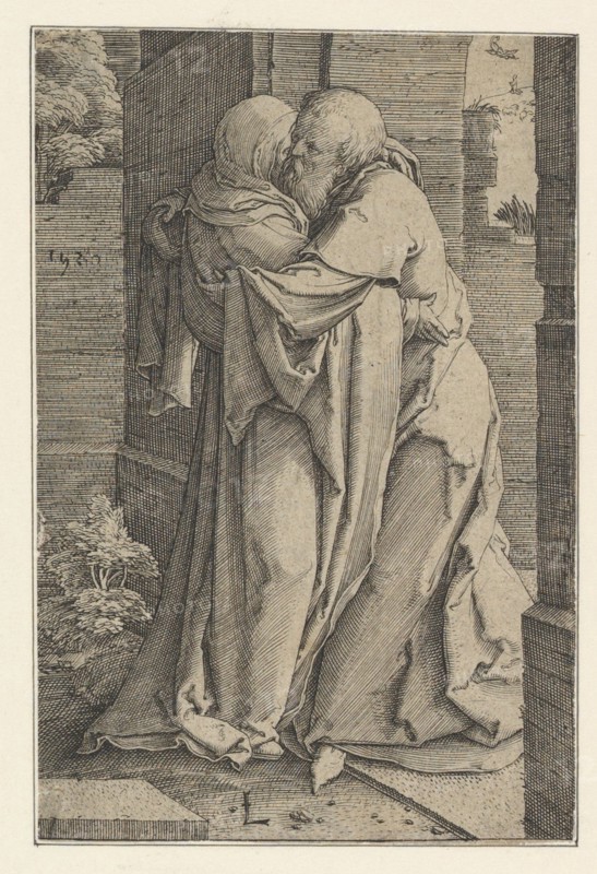 St. Joachim Embracing St. Anna, 1520. Creator: Lucas van Leyden.