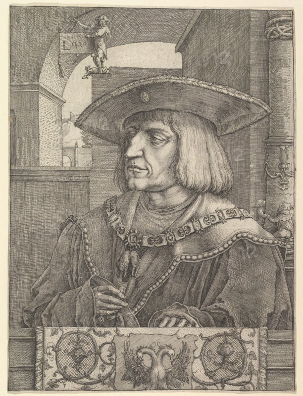 Emperor Maximillian I, 1520. Creator: Lucas van Leyden.