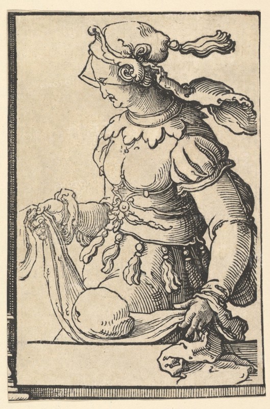 Cumean Sibyl, from the series of Sibyls, ca. 1530. Creator: Lucas van Leyden.