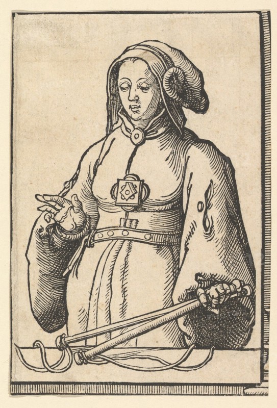 Agrippine Sibyl, from the series of Sibyls, ca. 1530. Creator: Lucas van Leyden.