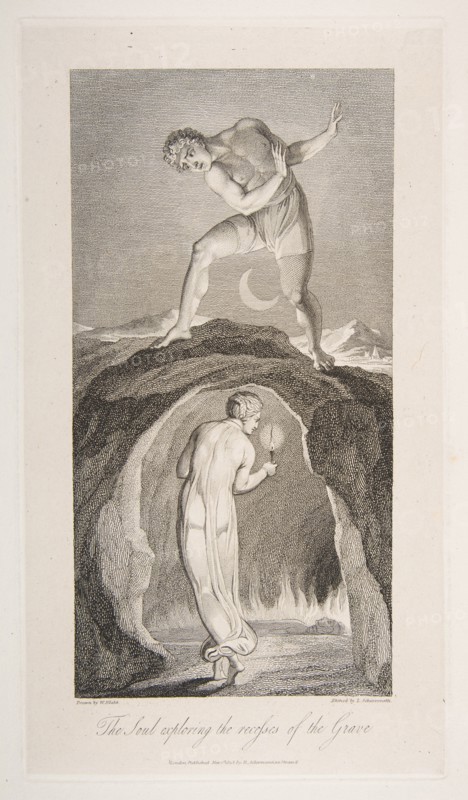 The Soul Exploring the Recesses of the Grave, from The Grave, a Poem by Robert Bl..., March 1, 1813. Creator: Luigi Schiavonetti.