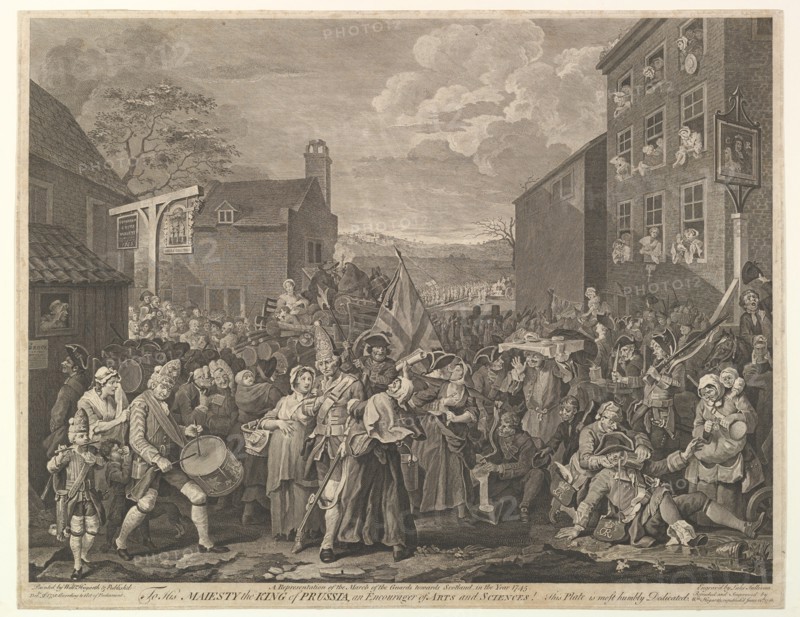 The March to Finchley-A Representation of the March of the Guards towards Scotla..., June 12, 1761. Creator: Luke Sullivan.