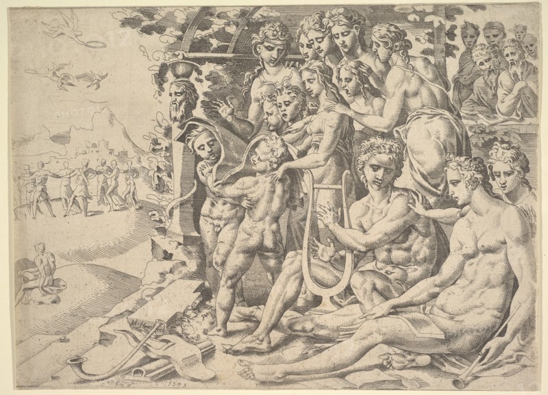 Apollo and the Muses, 1549. Creator: Dirck Volkertsen Coornhert.