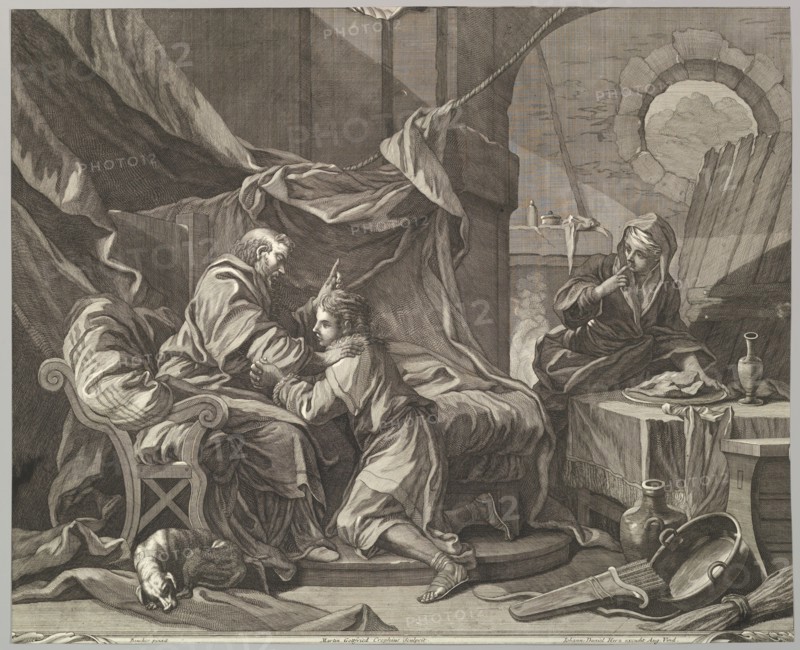 Isaac Blessing Jacob, 18th century. Creator: Martin Gottfried Crophius.