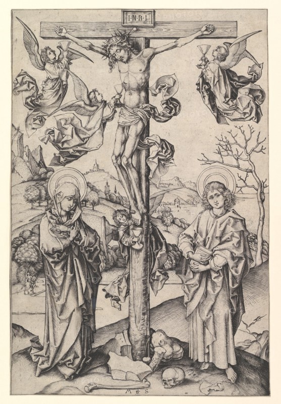 Crucifixion with Four Angels, ca. 1435-1491. Creator: Martin Schongauer.
