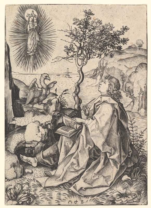 Saint John on Patmos, ca. 1435-1491. Creator: Martin Schongauer.