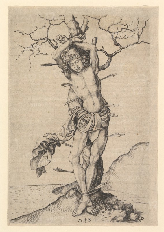 Saint Sebastian, ca. 1435-1491. Creator: Martin Schongauer.