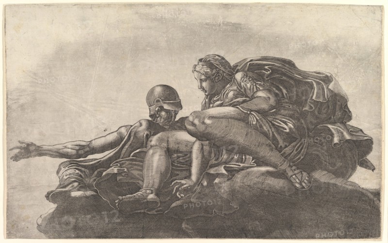 Two Gods on a Cloud, mid-16th century. Creator: Attributed to Master FG