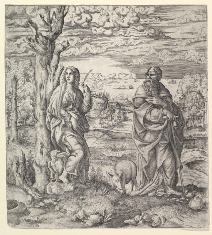 Saint John and Anthony in a Landscape, ca. 1544-45. Creator: Master IQV.
