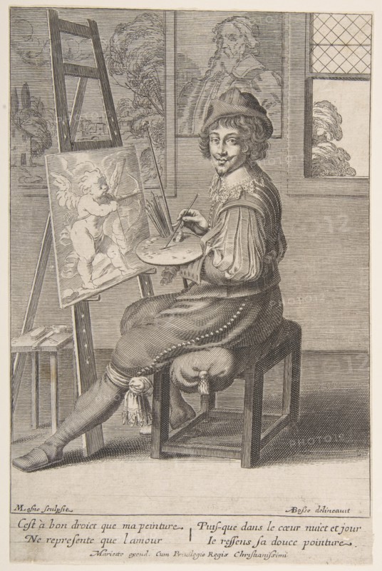 Painter at an Easel, 1620-67. Creator: Michel Lasne.