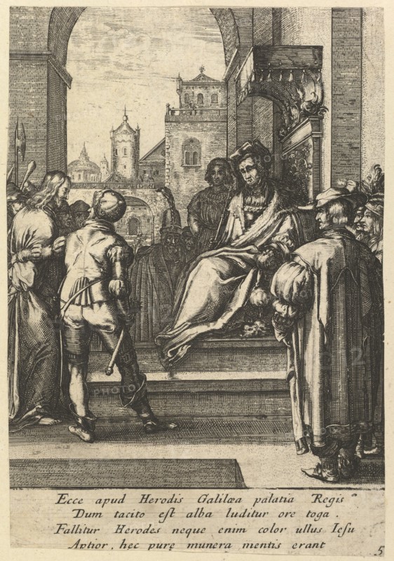 Christ Before Pilate, from The Passion of Christ, mid 17th century. Creator: Nicolas Cochin.