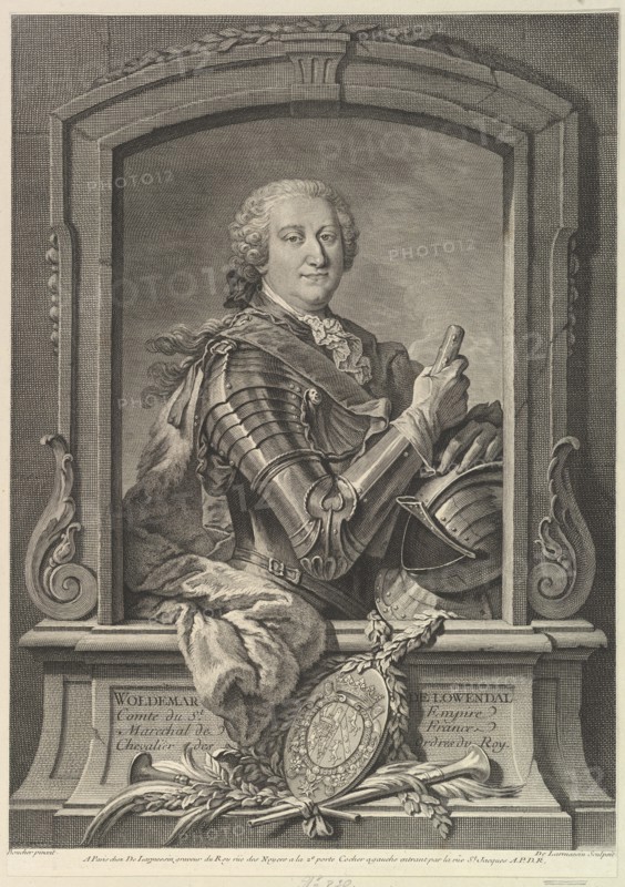 Portrait of Maréchal de Lowendal, 18th century. Creator: Nicolas de Larmessin.