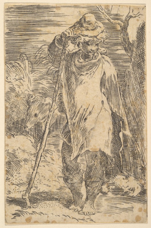 Standing Shepherd, early 16th century. Creator: Attributed to Parmigianino