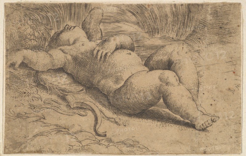 Cupid Sleeping, 16th century. Creator: Parmigianino.
