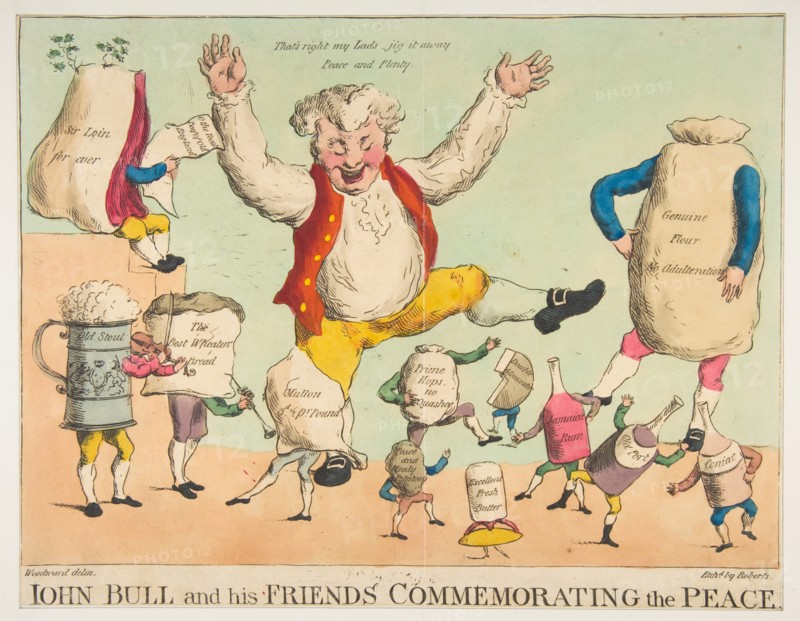 John Bull and His Friends Commemorating the Peace, ca. 1801. Creator: Piercy Roberts.