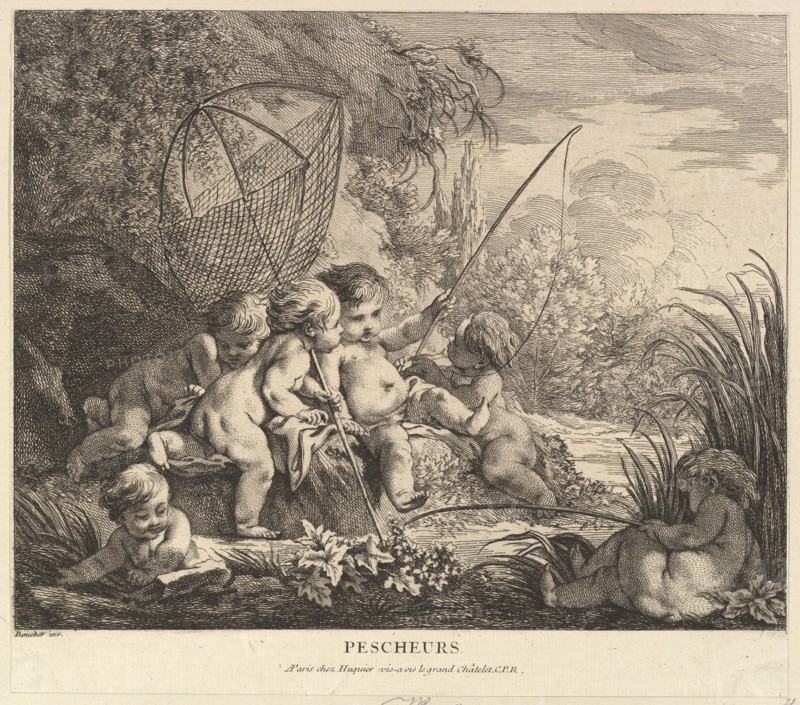 Children Fishing, ca. 1738. Creator: Pierre Alexandre Aveline.