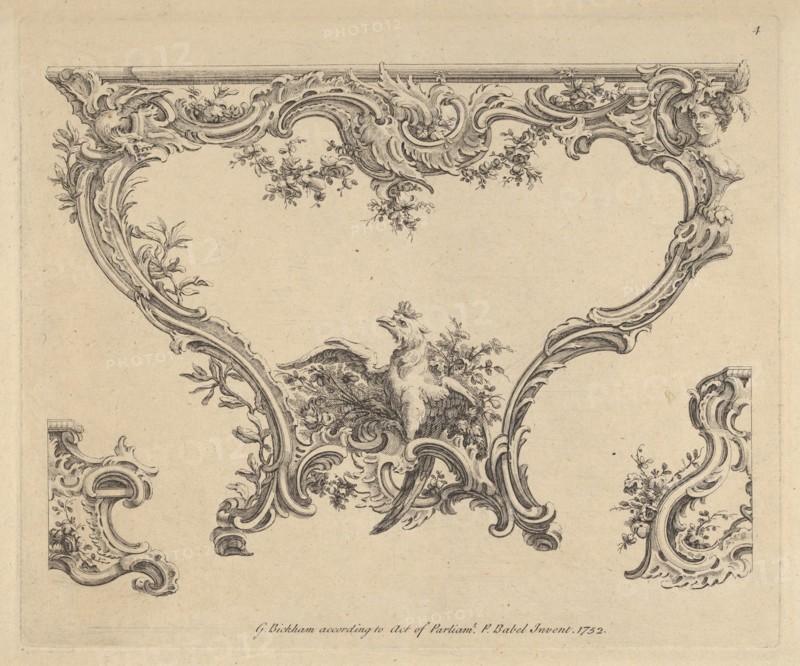 Design for a Console Table, 1752. Creator: Pierre Edme Babel.