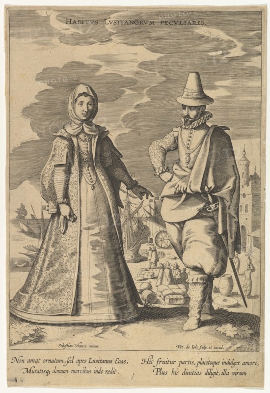 Habitus Lusitanorum Peculiaris, from Fashions of Different Nations.n.d. Creator: Pieter de Jode I.