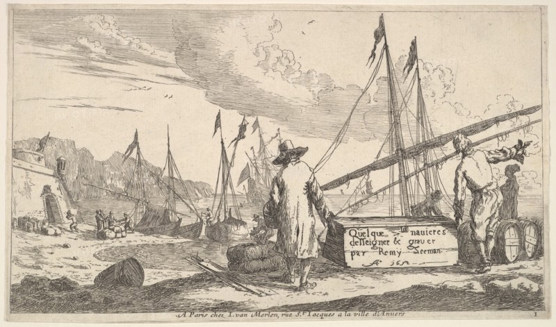 Title page, "Quelque navieres deisseigner & graver par Remy Zeeman", 1652. Creator: Reinier Zeeman.