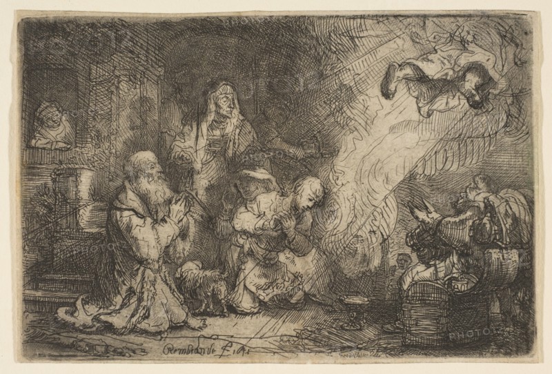 The Angel Departing from the Family of Tobias, 1641. Creator: Unknown.