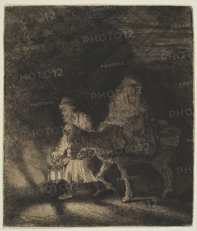 The Flight into Egypt: a Night Piece, 1651. Creator: Rembrandt Harmensz van Rijn.
