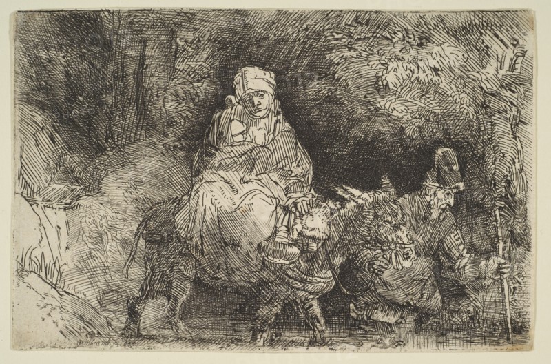 The Flight into Egypt: Crossing a Brook, 1654. Creator: Rembrandt Harmensz van Rijn.