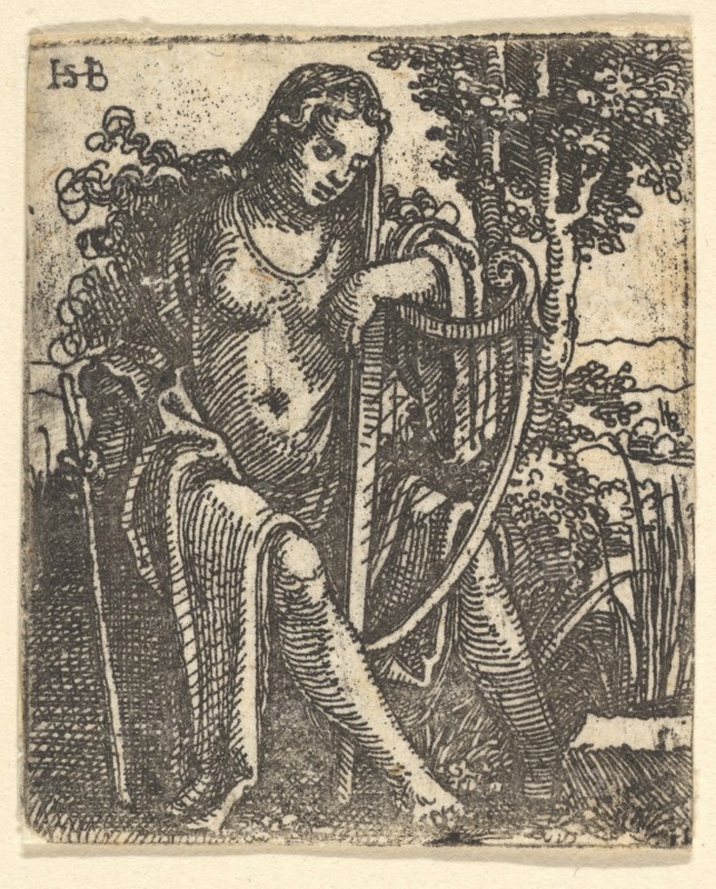 Woman with a Harp, 1520-25. Creator: Sebald Beham.