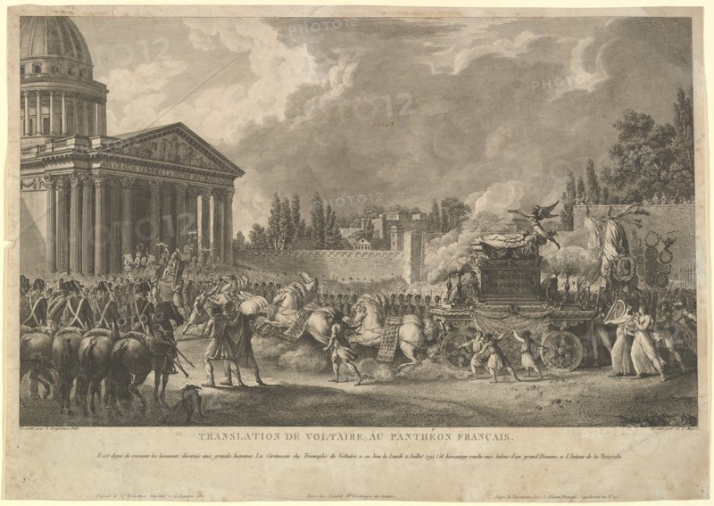 Translation de Voltaire au Panthéon Français, 1817. Creator: Simon Charles Miger.