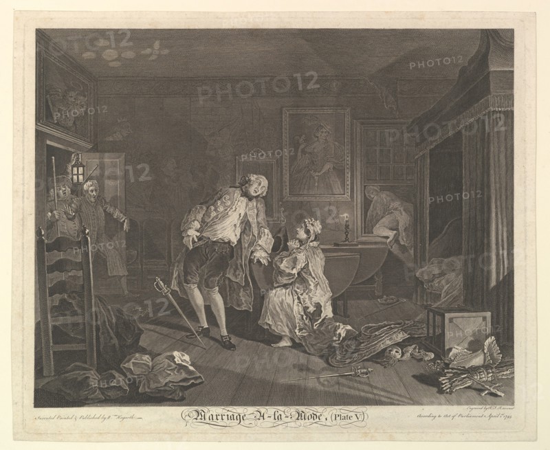 Marriage A-la-Mode, Plate V, April 1745. Creator: Simon François Ravenet.
