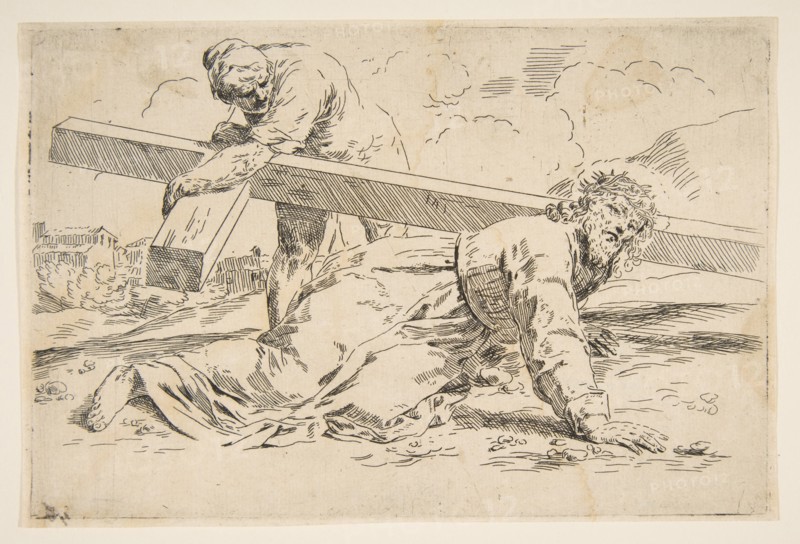 Christ bearing the cross on his back, copy after Cantarini, ca. 1637-1639 or after. Creator: Unknown.