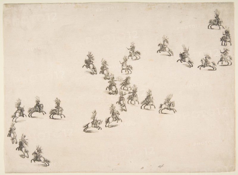 Twenty-four Cavaliers Form a Double S, 1652. Creator: Stefano della Bella.