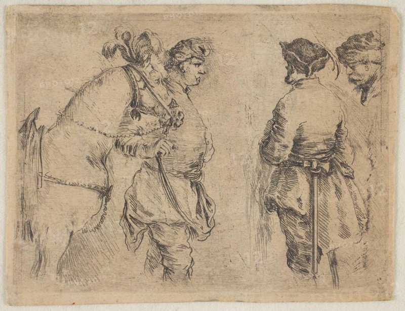 A Pole Holding a Horse by the Bridle, ca. 1662. Creator: Stefano della Bella.