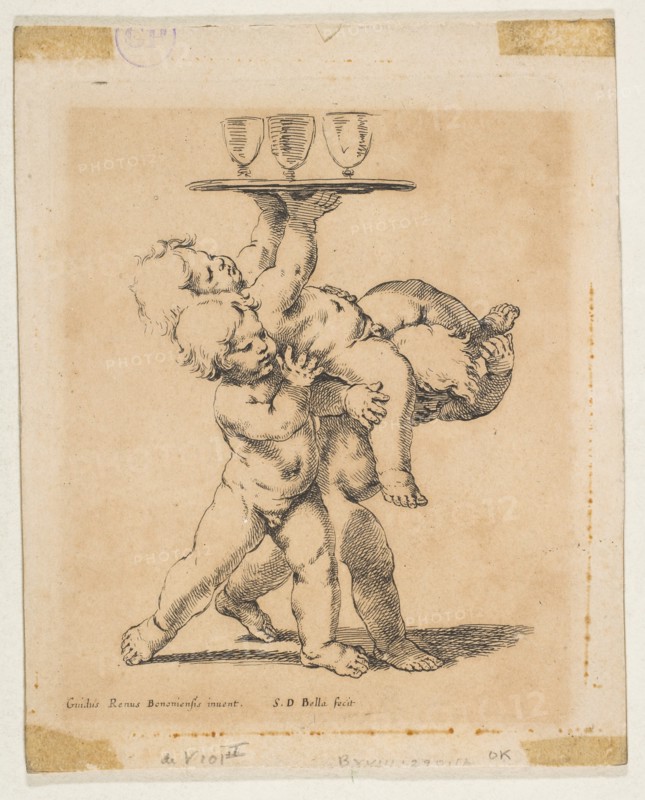 Three Children with a Tray, ca. 1638. Creator: Stefano della Bella.