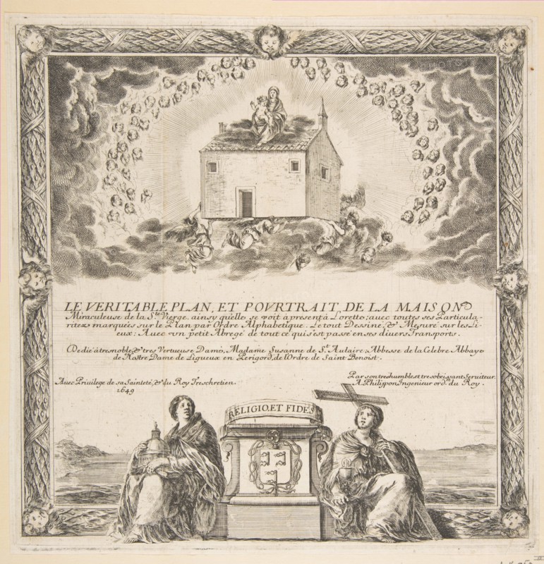 Frontispiece for Le Véritable Plan et Pourtrait de la Maison de la Ste. Vierge, 1649. Creator: Stefano della Bella.