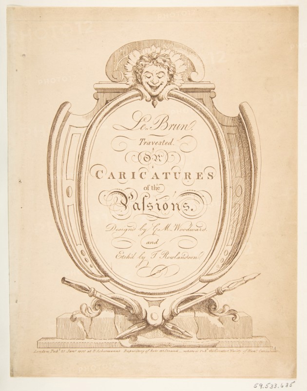 Le Brun Travested, or Caricatures of the Passions, January-February 1800. Creator: Thomas Rowlandson.